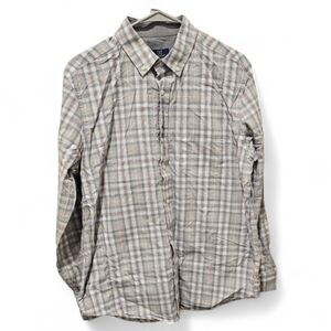 George Men's Plaid Shirt - White and Gray